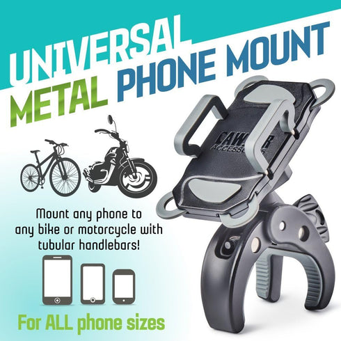 CAW.CAR Accessories Metal Bike & Motorcycle Phone Mount, Unbreakable Handlebar Holder for Smartphones