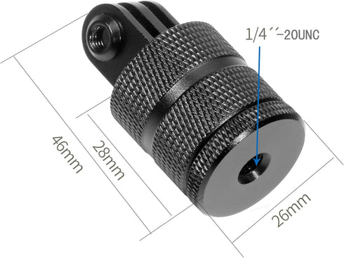 Universial 360 Degree Rotating Tripod Mount Adapter, Alumiun Mount Adapter, Compatible with GoPro Hero10/ 9/8/ 7/6/ 5/ Series,DJI, SJcam,AKASO,and Other Action Cameras(Aluminum Alloy)