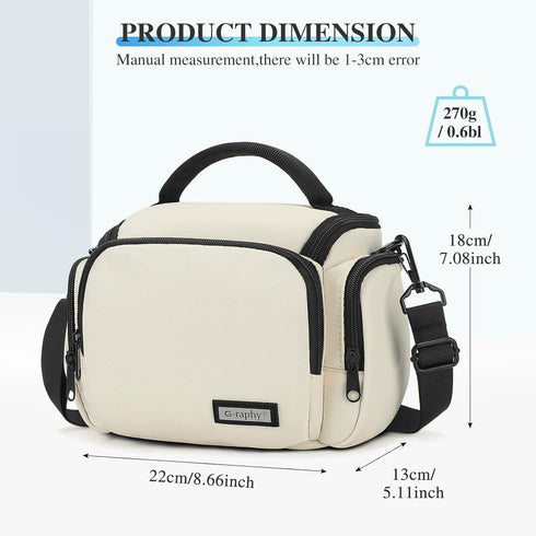 G-raphy DSLR Crossbody Camera Bag with Removable Strap for Accessories, Beige