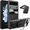 for Motorola razr 2023 Case, Metal Ring Holder Stand Cover with Camera Protector, Full Protection Shockproof (Black)