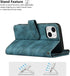 iCoverCase iPhone 13 Wallet Case with Card Holder, 2 in 1 PU Leather Magnetic Clasp, Zipper Pocket, Blue