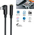 Angled USB Type C to 3.5mm Audio Adapter - USB-C to Aux Dongle for Android, Tablet, Laptop, Speaker, Car Stereo, Black.