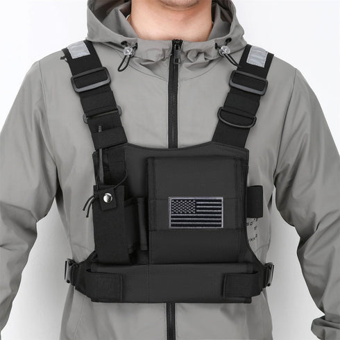 Versatile Chest Bag Vest Rig for Two Way Radio Walkie Talkie Hands-Free Chest Pack