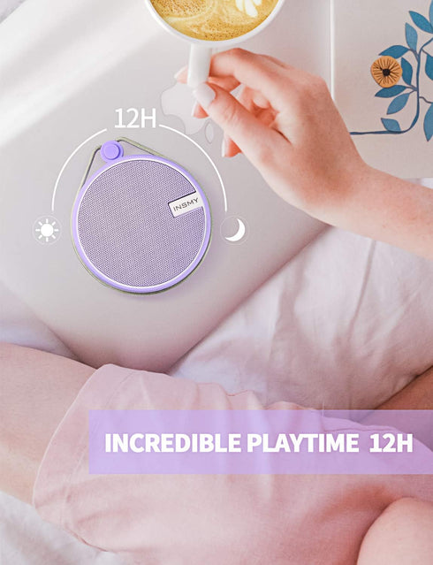 INSMY C12 IPX7 Waterproof Shower Bluetooth Speaker, Portable Small Speaker, Speakers Bluetooth Wireless Loud Clear