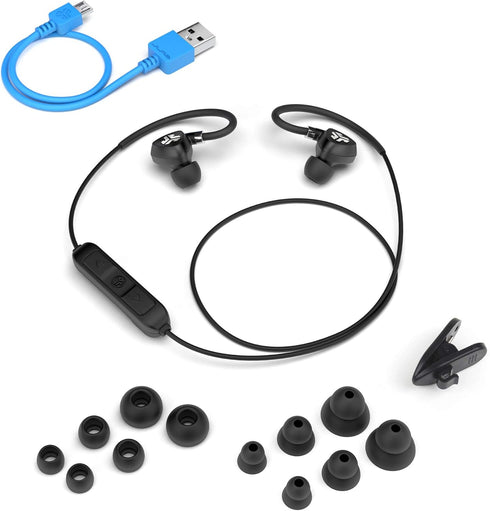 JLab Fit 2.0 Bluetooth Enabled Wireless Sports Earbuds, Bluetooth 4.1, 10mm Titanium Drivers, IP55 Sweatproof, Black