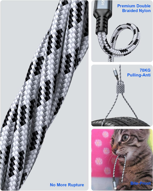 SNANSHI Micro USB to USB C Cable 4FT, Braided Charging Cable for Headphone, Phone, Controller