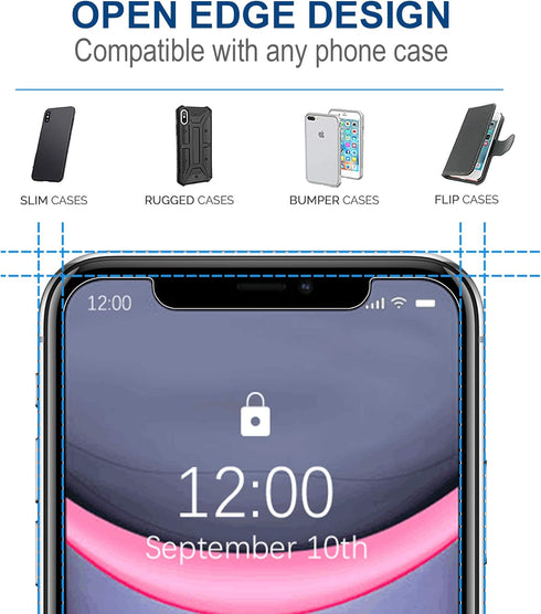 Arae 3 Pack HD Tempered Glass Screen Protector for iPhone Xr/iPhone 11, Anti Scratch, Works with Most Cases