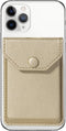 Card Holder for Back of Phone, Adhesive Leather Wallet Stick On Credit Card Holder for Men Women - Gold