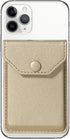 Card Holder for Back of Phone, Adhesive Leather Wallet Stick On Credit Card Holder for Men Women - Gold
