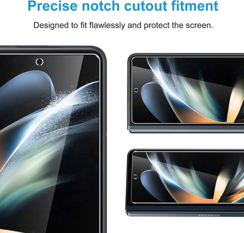 LYWHL 2-Pack HD Clear Tempered Glass Screen Protector for Samsung Galaxy Z Fold 4 5G, 6.2 Inch, Anti-Scratch, Easy