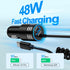 48W Car Charger USB C Fast Charging for iPhone 16 Pro Max, Motorola Edge 2024 Razr, 3ft Type C Coiled Cable