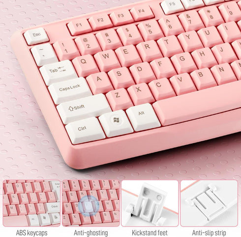 Full-Sized Wired Keyboard with Numeric Keypad - Silent-Touch Chiclet Keyboard