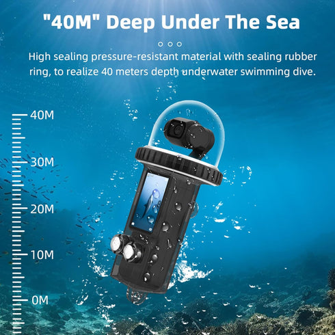 40M/131FT Waterproof Dive Case for DJI Osmo Pocket 3, Protective Underwater Housing Cover Shell with Accessories