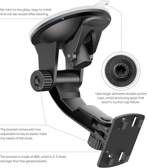 Backup Camera Monitor Mount,(4.3/5 in)PixelMan Upgraded Version Windshield Mount for Backup Camera Monitor,Vehicle Rear View Camera Monitor Suction Cup Bracket,Reverse Camera Display Cup Holder Mount