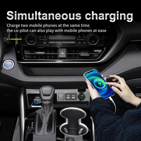Wireless Phone Charging Pad Silicone Material Dual Charging Ports 15W Adapter for Smartphone Phone for Toyota