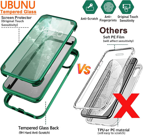 UBUNU iPhone 11 Case with Screen Protector, 360 Full Body Protection Dual Layer Clear Cover for Men Women 6.1 inch -