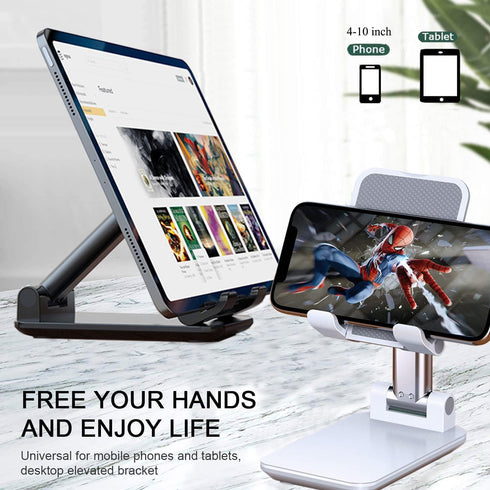 Meetuo 2 16/15/14/13/12/Smartphones Pcs Cell Phone Stand, Adjustable Angle Height Phone Stand for Desk, Fully