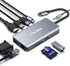 USB C Hub, Type C Adapter, Falwedi 10-in-1 Dongle with Ethernet, 4K HDMI, USB3.0, SD/TF Card Reader for MacBook