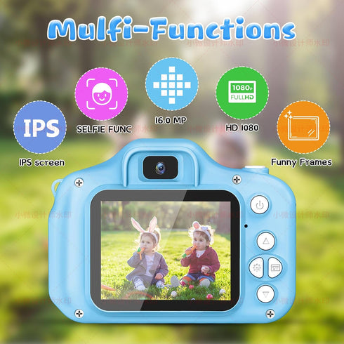 GPOSY Kids Camera for Boys and Girls, Digital 1080P HD Video Recorder, Christmas Birthday Gift with 32GB SD Card