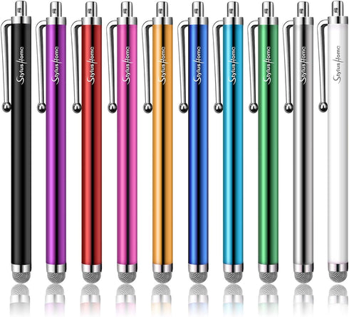 StylusHome 10 Pack Mesh Fiber Tip Stylus Pens for iPad, iPhone, Tablets, Samsung, All Precision Capacitive Devices