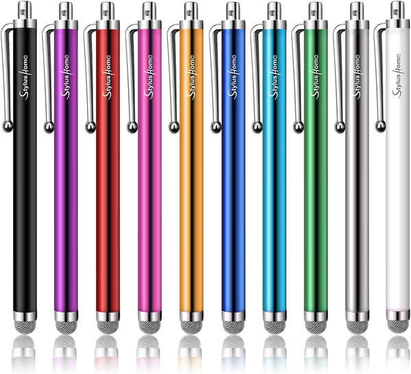 StylusHome 10 Pack Mesh Fiber Tip Stylus Pens for iPad, iPhone, Tablets, Samsung, All Precision Capacitive Devices