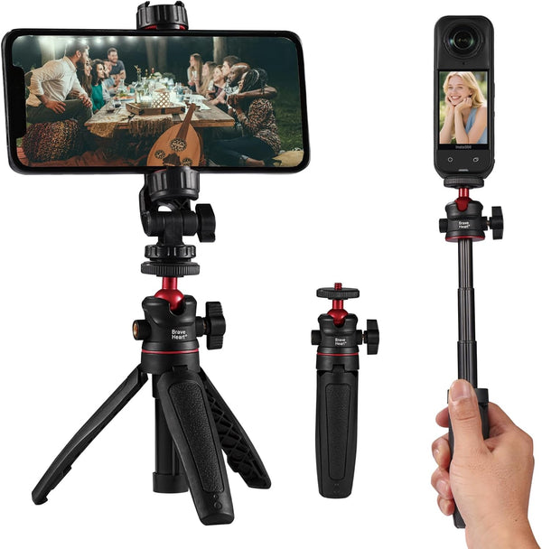 Byrgfkjt Extendable Selfie Stick & Mini Tripod, 360 Rotatable Selfie Stick with Non-Slip