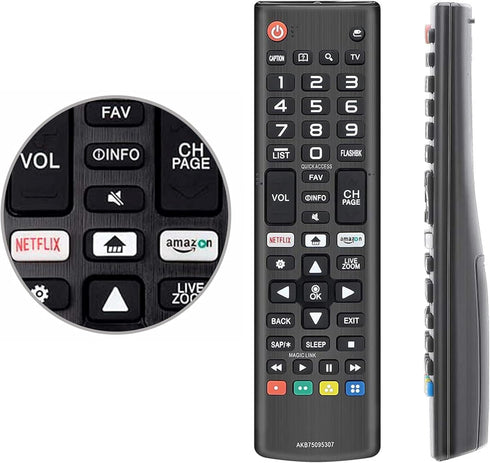 Universal Remote Control AKB75095307 for LG TV, Compatible with LG UHD OLED 4K 8K