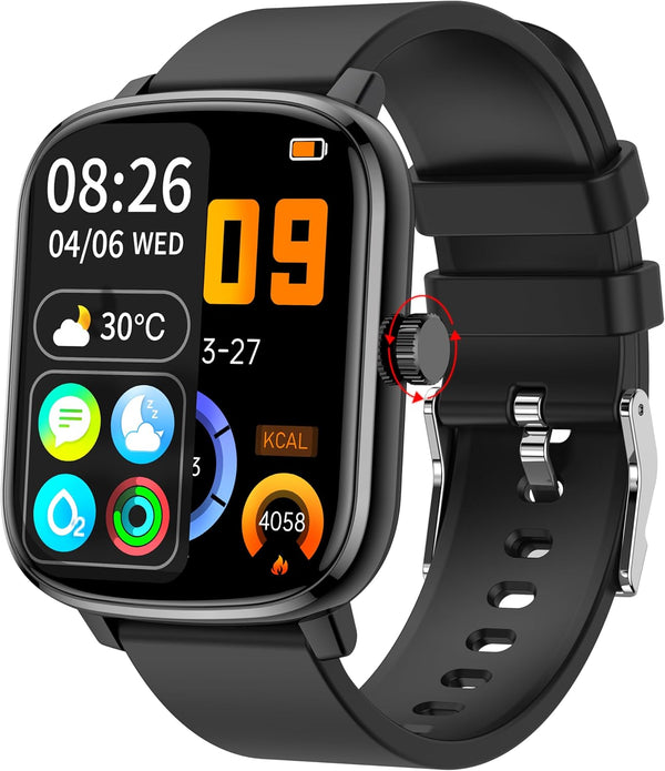KALINCO Smart Watch for Men, 1.69" Fitness Tracker, Heart Rate, Blood Pressure, Blood Oxygen Tracking, 100+ Sports Modes