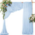SiinvdaBZX 2 Panels Wedding Arch Draping Fabric 30" x 20Ft Light Blue Sheer
