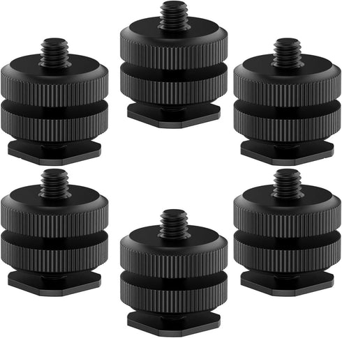 EszkozTA Camera Hot Shoe Mount(6 Pack) to 1/4"-20 Tripod Screw Adapter Flash Shoe