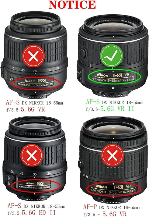 HB-69 Lens Hood Shade for Nikon AF-S DX 18-55mm f/3.5-5.6GVR II, 52mm Digital Tulip Flower Lens Hood Black