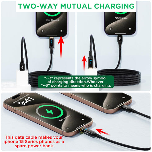 AICase 240W USB C to USB C Charger Cable for iPhone 15, MacBook Pro, Fast Charging Cable for Samsung Galaxy S24
