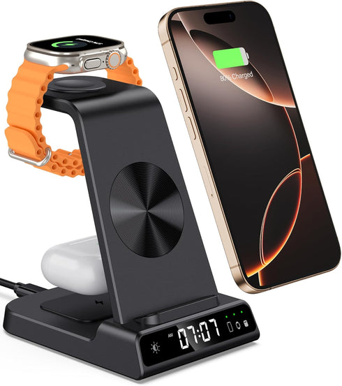 Wireless Charger for iPhone 16, 3 in 1 Charging Station for Apple Watch and AirPods