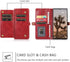 Asuwish Wallet Detachable Cover for Samsung Galaxy S23 Ultra 5G, Leather Flip Credit Card Holder with Magnetic Back, Red