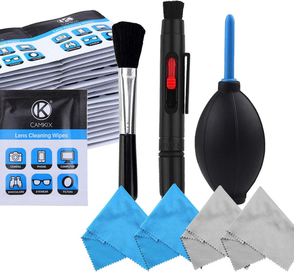 Camera Lens Cleaning Kit - Air Blower, Cleaning Brush, Lens Cleaning Pen, Wet Tissues, Microfiber Cloths