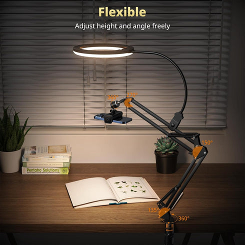 UBeesize 10" Ring Light with Overhead Phone Mount, LED Selfie Light with Stand for Video Recording