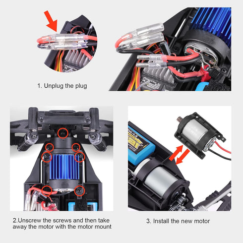 1/12TH 390 903&905 (90125&90128) HAIBOXING Scale RC Cars Spare Parts, Remote Control Truck Brushed Motor with Motor