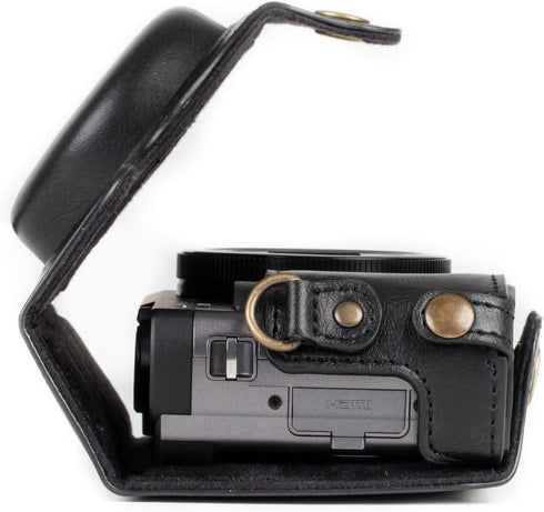 MegaGear MG1258 Ever Ready Leather Camera Case for Panasonic Lumix DC-ZS80/DC-ZS70/DC-TZ90 (Black)