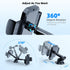 FBB Car Phone Mount, 3in1 Long Arm Suction Cup Holder, Universal Cell Phone Holder for Dashboard, Windshield, Vent