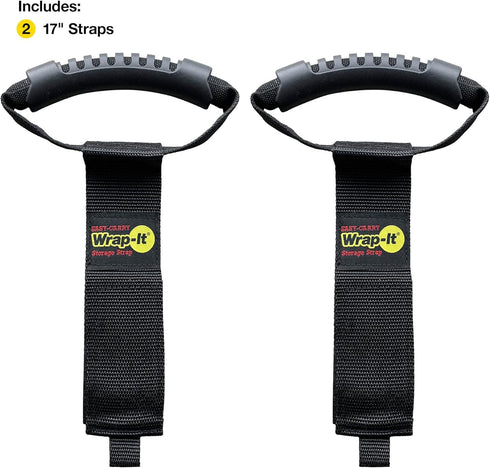 Easy-Carry Wrap-It Storage Straps - 17" (2-Pack) Heavy-Duty Hook and Loop Cord Carrying Strap, Hanger, Organizer with