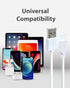 Gigastone 3ft Charging Cable for Apple Lightning Devices, 12W Fast Charge, 5-Pack, White, iPhone & iPad Compatible.