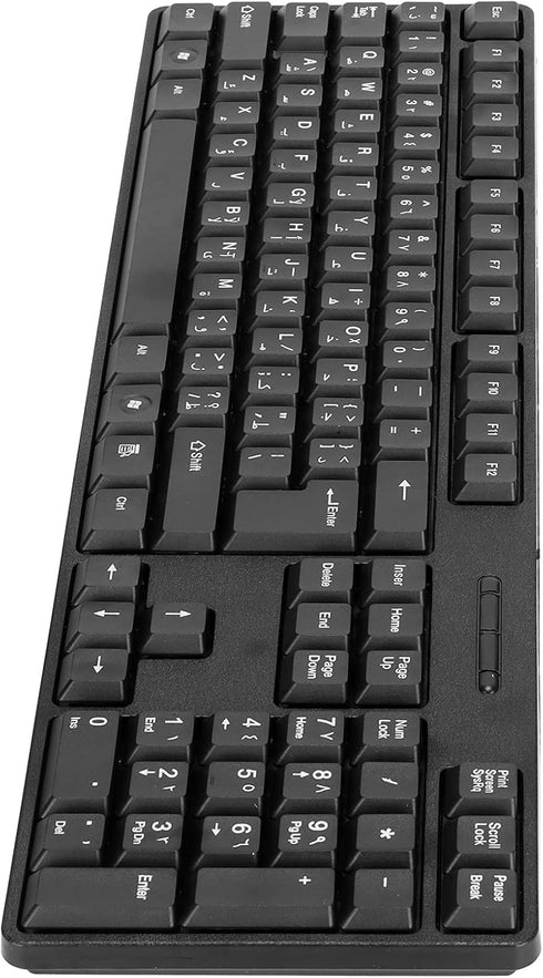 MC-689 USB Wired Computer Keyboard, Arabic Keyboard/English PC Keyboard, Ergonomic Mechanical Keyboard for Office,