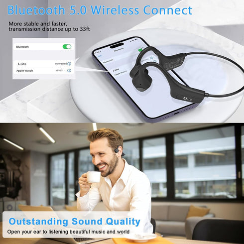 Headset Bluetooth Bone Conduction Headphones Waterproof Open Ear Headphones Wireless Sports Sweatproof Earphones