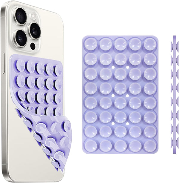 Double Sided Silicone Suction Cup Phone Case Mount, Hands-Free Strong Grip Holder for Selfies and Videos
