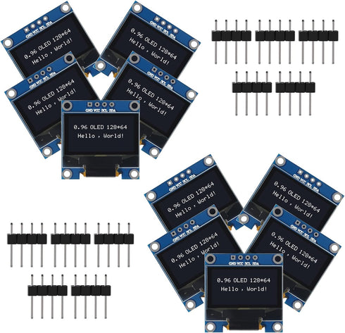 AITRIP 10 PCS 0.96 inch 12864 128X64 OLED LCD Display Board Module I2C