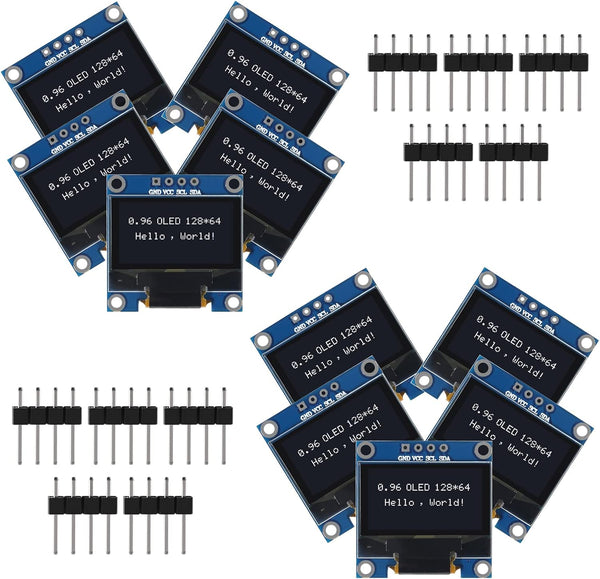 AITRIP 10 PCS 0.96 inch 12864 128X64 OLED LCD Display Board Module I2C