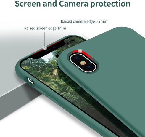 OTOFLY Compatible with iPhone X Case - Ultra Slim Fit Liquid Silicone Case with Full Body Protection, 5.8 inch (Pine