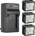 Kastar 3-Pack CGA-DU14 Battery and AC Wall Charger Replacement for Panasonic NV-GS230, NV-GS250, NV-GS258, NV-GS280,