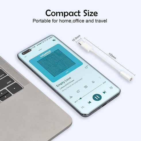 Lezaface USB-C to 3.5mm Female Headphone Jack Adapter, 2Pack, Compatible with iPhone 15/15 Plus/15 Pro/15 Pro Max