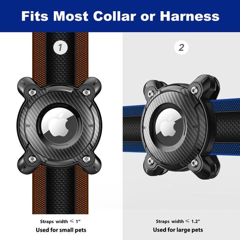IPX8 Waterproof AirTag Dog Collar Holder, Anti-Lost Shock Resistant TPU-Back Clip for Dog Collar, Compatible with Apple